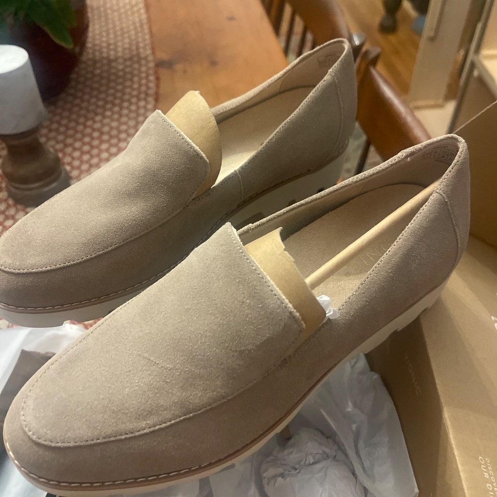 Vionic Taupe Suede Loafers - Picture 2 of 3